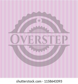 Overstep retro style pink emblem