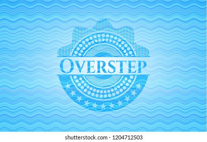 Overstep water wave representation badge background.