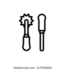 Overstitch Icon. Line Art Style Design Isolated On White Background