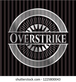 Overstrike silvery shiny emblem