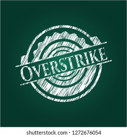 Overstrike written with chalkboard texture