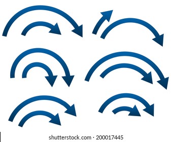 Overtake, parallel, double bending arrows