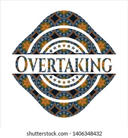 Overtaking arabic emblem background. Arabesque decoration.