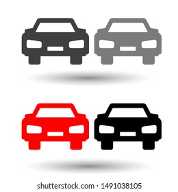 Overtaking ban icon isolated on a white background.