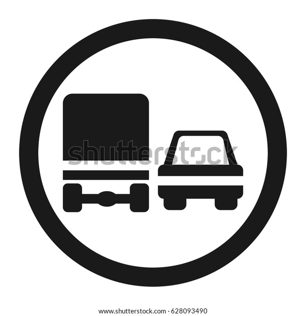Overtaking ban for truck prohibition sign line icon,\
Traffic and road sign, vector graphics, a solid pattern on a white\
background, eps 10.