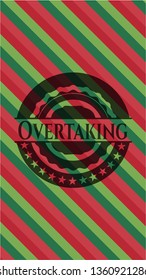 Overtaking christmas style emblem.