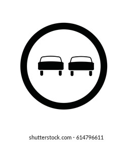 overtaking icon on the white background