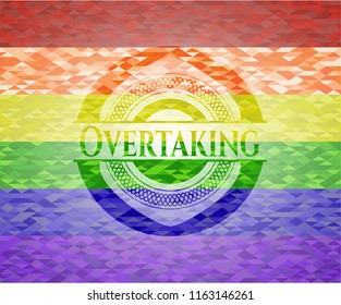 Overtaking lgbt colors emblem 