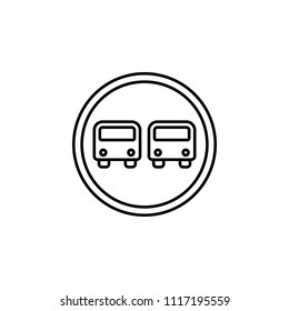 Overtaking prohibited icon. Element of traffic signs icon for mobile concept and web apps. Thin line Overtaking prohibited icon can be used for web and mobile on white background