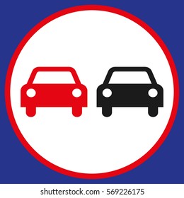 overtaking is prohibited sign road vector