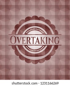 Overtaking red geometric emblem. Seamless.