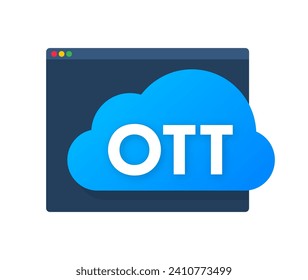 Over-the-Top Media Service Cloud Concept Icon Vector Illustration for Digital Streaming