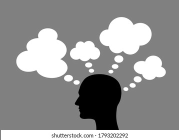 Overthink  Creativity - human and man is thinking too much or creative thinking with many ideas