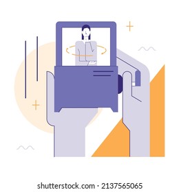 Overthinking. Anxiety and stress caused by thinking too much. Trouble in decision making, confusing thoughts. Hyperfixation, movement in a circle. Flat vector illustration