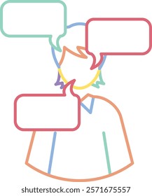 Overthinking Icon - Dual Tone Style - Social Anxiety Theme