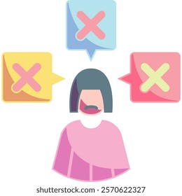 Overthinking Icon - Flat Color Style - People Pleaser Theme