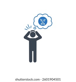 Overthinking stress Icon On White Background
