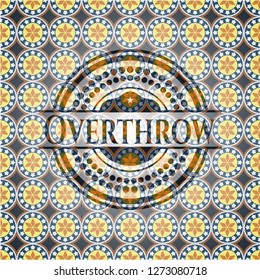 Overthrow arabic badge background. Arabesque decoration.
