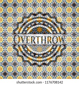 Overthrow arabic emblem. Arabesque decoration.