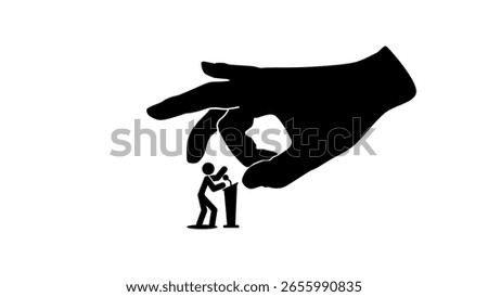 overthrow dictator, black isolated silhouette
