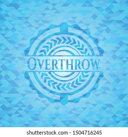 Overthrow light blue mosaic emblem