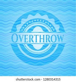 Overthrow water wave concept style emblem.