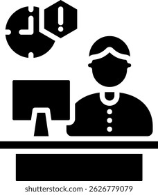 Overtime Icon Glyph Vector Illustration