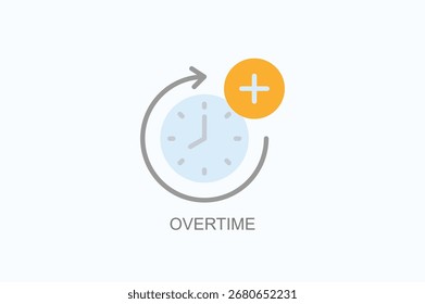 Überstundensymbol oder -logo (einzelne Vektorgrafik)