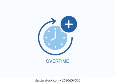 Ilustração De Vetor Isolada De Ícone Ou Logotipo De Horas Extras