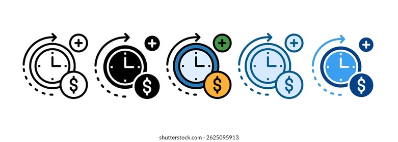 Overtime Icon Set Multiple Style Collection
