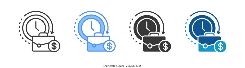 Overtime Icon Set Multiple Style Collection