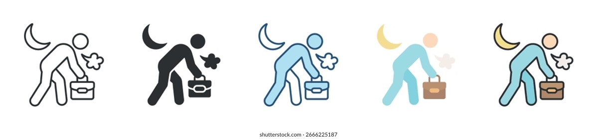 Overtime Icon Set Multiple Style Collection