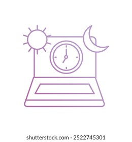overtime icon with white background vector stock illustration