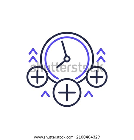 overtime icon, working over time line vector
