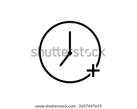 Overtime line icon isolated on white background.