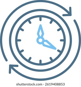 Overtime Line Two Colour Icon