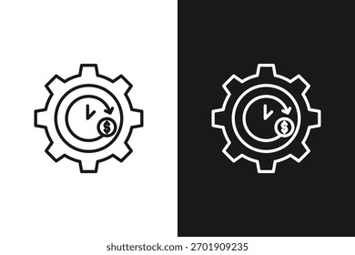 Überstundenzahlung Symbol setzt schwarz-weiß Sammlung
