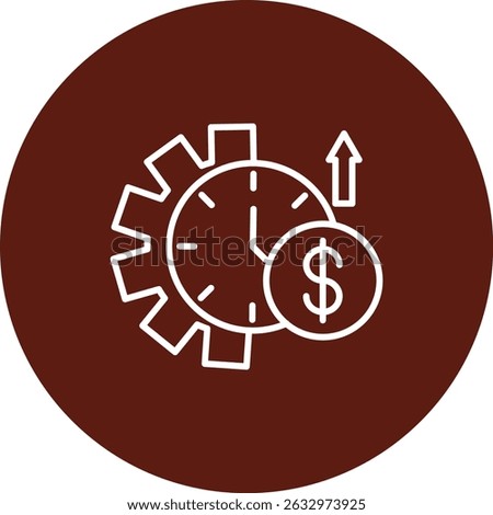 Overtime Pay Vector Line Circle Icon Design