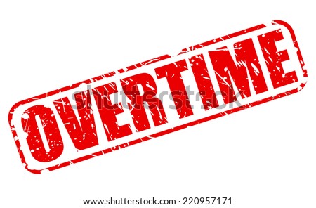 Overtime red stamp text on white