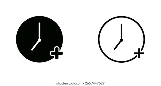 Overtime set icon isolated on white background.