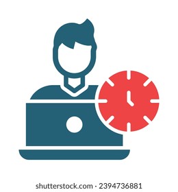 Overtime Vector Glyph Two Color Icons For Personal And Commercial Use.
