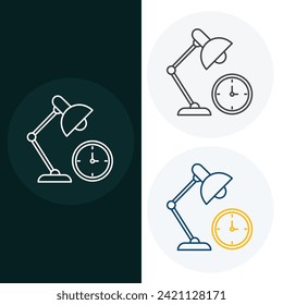 Diseño de iconos de iluminación de vectores de horas extra