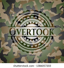 Overtook on camo pattern. Vector Illustration. Detailed.