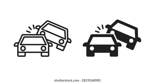Overturned car icon editable pictograms collection