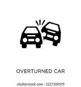 Overturned car icon. Overturned car symbol design from Insurance collection.