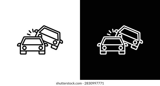 Overturned car icon vector illustrations group