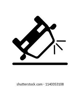 Overturned Car Icon Vector Icon. Simple Element Illustration. Overturned Car Symbol Design. Can Be Used For Web And Mobile. Dui Icon