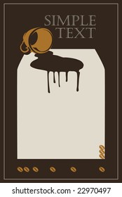 Overturned coffee cup. Form of menu.