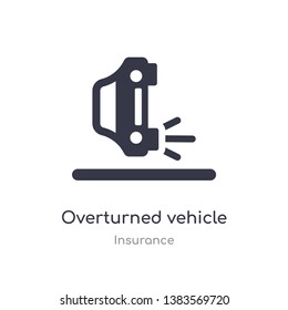 overturned vehicle icon. isolated overturned vehicle icon vector illustration from insurance collection. editable sing symbol can be use for web site and mobile app