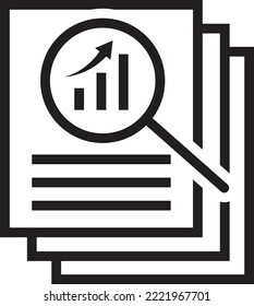Overview, analysis, review icon vector